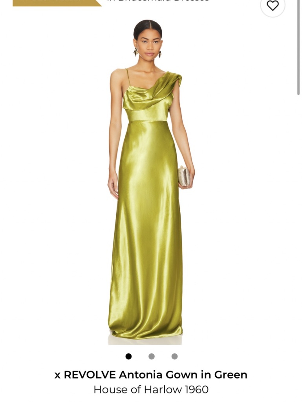 REVOLVE Antonia Gown in Green Satin